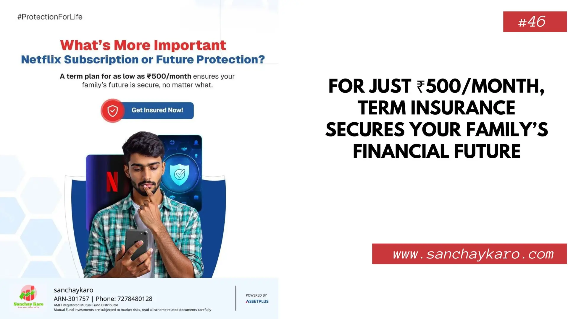 For just ₹500month, term insurance secures your family’s financial future
