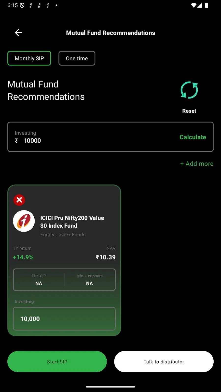 Risk Profile Recommendation