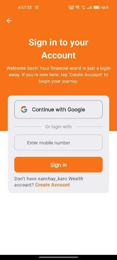 Start SIP 3 Sanchay Karo App Screen 2